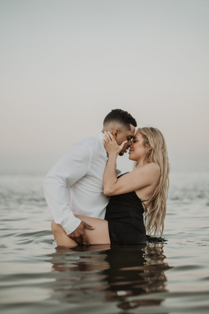 sexy couple in the water